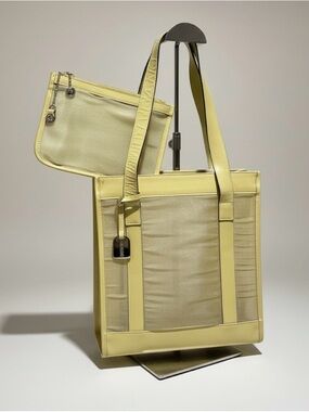 Tom Ford Gucci Mesh Tote Handbag Retro Yellow Vintage GUC Matching Pouch